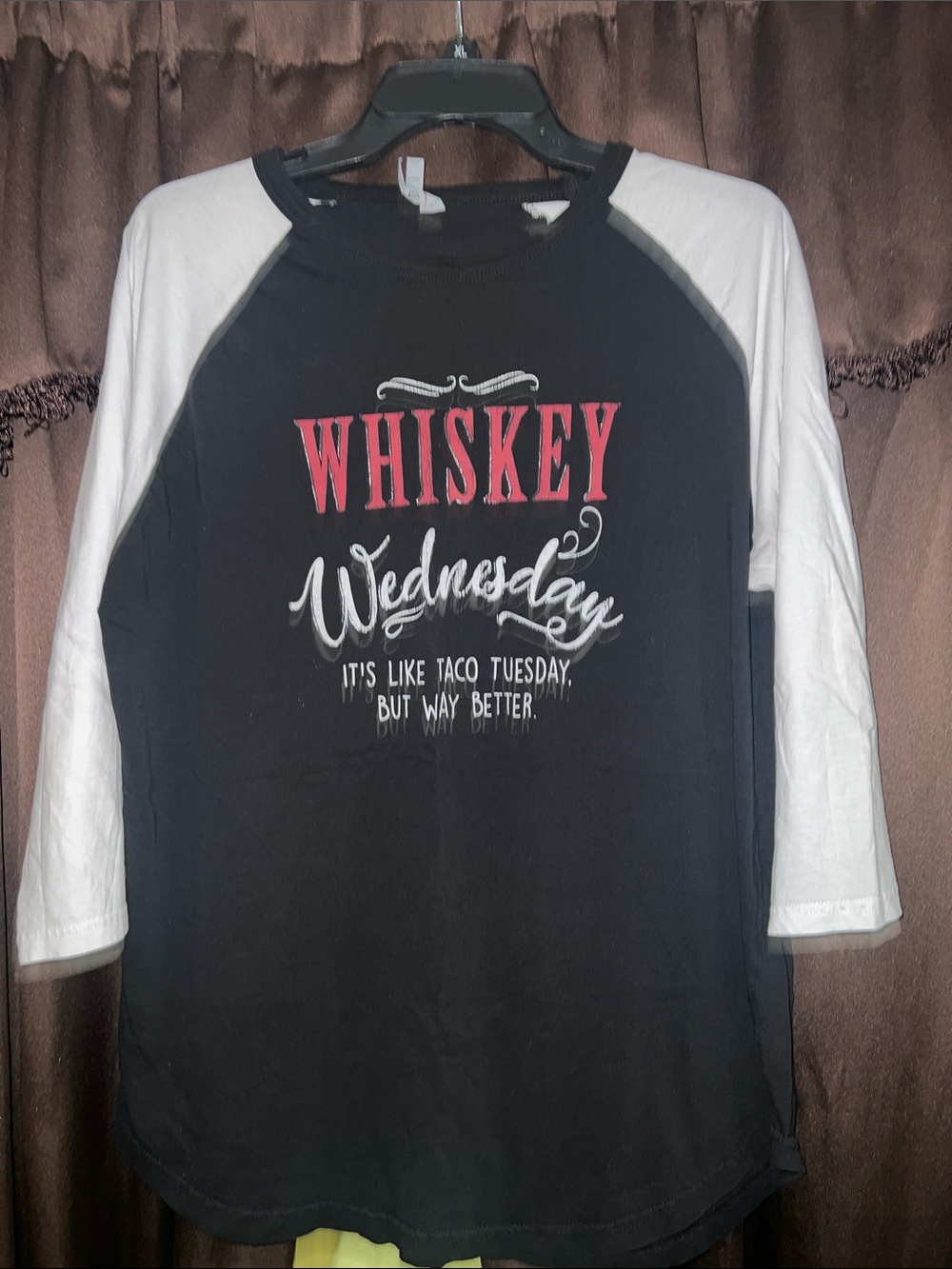 Whiskey Wednesday Black & White Raglan Tee